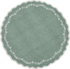 GarveeHome Large Round Rug 8ft Scalloped Washable Circle Living Room Rug | Soft - Image 7