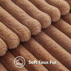 decorUhome Fall Faux Fur Throw Pillow Covers 12x20 Set of 2 Brown | Decorative - Image 3