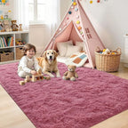 5x7 Blush Fluffy Soft Area Rug Non-Slip - Image 4
