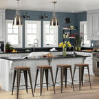 HAOBO Home 26" Backless Metal Counter Stool Height Barstools - Image 3