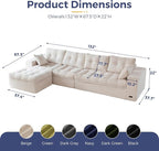 MAXYOYO 132" L Shaped Modular Sectional Sofa - Image 2