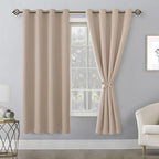 Blackout Curtains for Bedroom, 52 x 63 Inches Length Camel 2 Panels | Thermal - Image 8