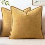 MIULEE Decorative Couch Throw Pillow Covers 16x16 Inch Gold 2 Pack | Mustard by MIULEE