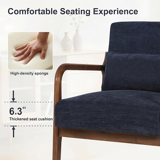 Mid Century Accent Chair, Comfy Arm Chair - Image 5