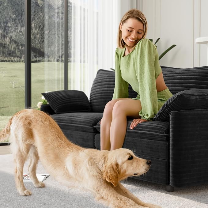 Vesgantti 74" Cloud Couch for Living Room, 2 Seaters Deep Seat Sectional - Image 6