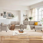 84" Convertible Sectional Sofa Set, 3 Seat L Shaped Couch by soscana