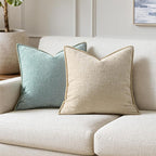 MIULEE Decorative Euro Sham Pillow Covers 24x24 Inch Beige 2 Pack | Neutral - Image 4