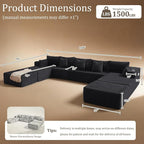 168" Cloud Sectional Couch, Comfort U Shaped Sofa - Image 2