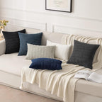 MIULEE Corduroy Decorative Throw Pillow Covers 16x16 Pure White Pack of 2 | - Image 4
