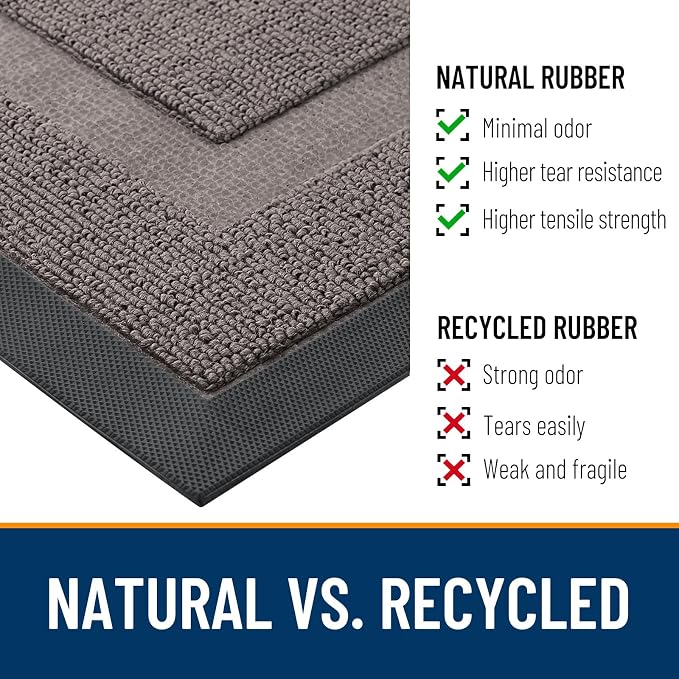 OLANLY Front Door Mat Outside 47x23, All-Season Heavy-Duty Rubber Doormat | - Image 3