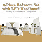 Kings Brand Furniture Claire 6-Piece Queen Size Bedroom Set - Image 2