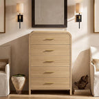 Curved 5-Drawer Dresser for Bedroom, 45.59" Tall Modern Chest of Drawers - Image 5