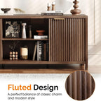 VINGLI 57.8" Fluted TV Stand for TVs up to 70 Inch, Mid-Century Modern - Image 2