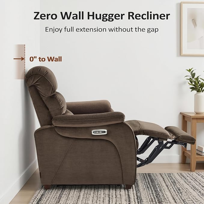 MCombo 61.6'' Wall Hugger Power Loveseat Recliner, Reclining Loveseat - Image 3