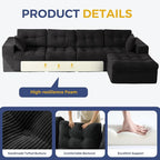 MAXYOYO 132" L Shaped Modular Sectional Sofa - Image 6