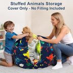 Lukeight Dinosaur Stuffed Animals Storage Bean Bag Chair Cover - Image 2