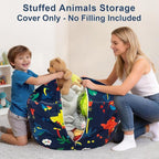 Lukeight Dinosaur Stuffed Animals Storage Bean Bag Chair Cover - Image 2