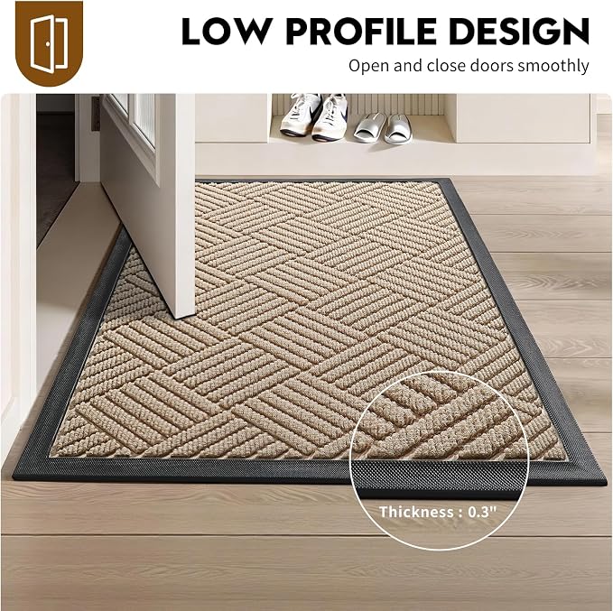 Front Door Mat, Heavy Duty Waterproof Doormat 29.5"x17", Stain Fade Resistant - Image 5