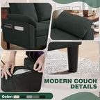 79" Convertible Sectional Sofa Set, Modern Linen Small L Shaped Couch - Image 5