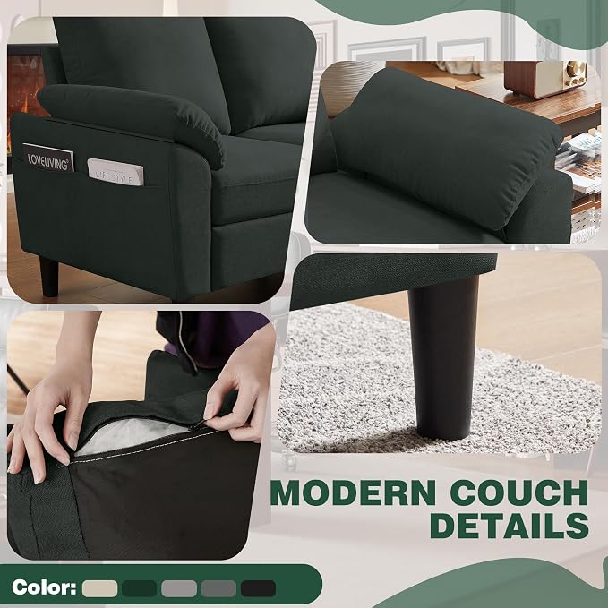 79" Convertible Sectional Sofa Set, Modern Linen Small L Shaped Couch - Image 5