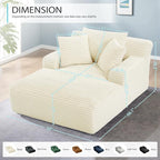 ivoros 50 Inch Chaise Lounge Chair Indoor, Oversized Corduroy Upholstered - Image 2