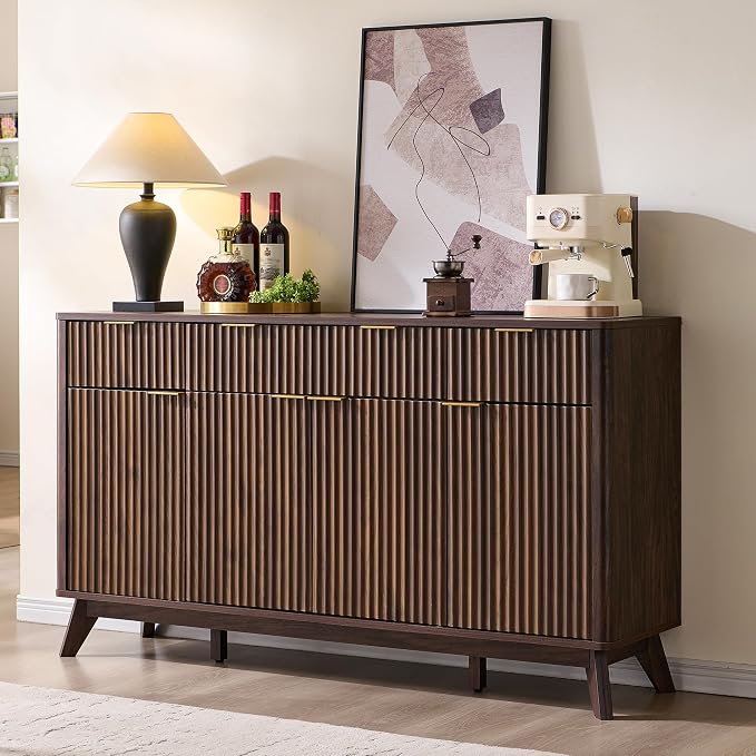 T4TREAM Fluted Buffet Sideboard Cabinet - Image 6
