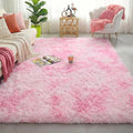Amdrebio Pink White Fluffy Cute Area Rug 5x8 by Amdrebio