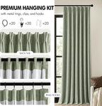 MIULEE Sage Green Pinch Pleated 100% Blackout Linen Curtains 40x90 Inches | - Image 8