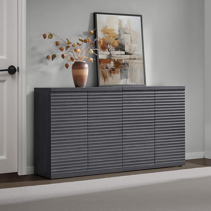 SICOTAS Buffet Cabinet with Storage Accent Sideboard Modern Credenza with Doors - Image 8