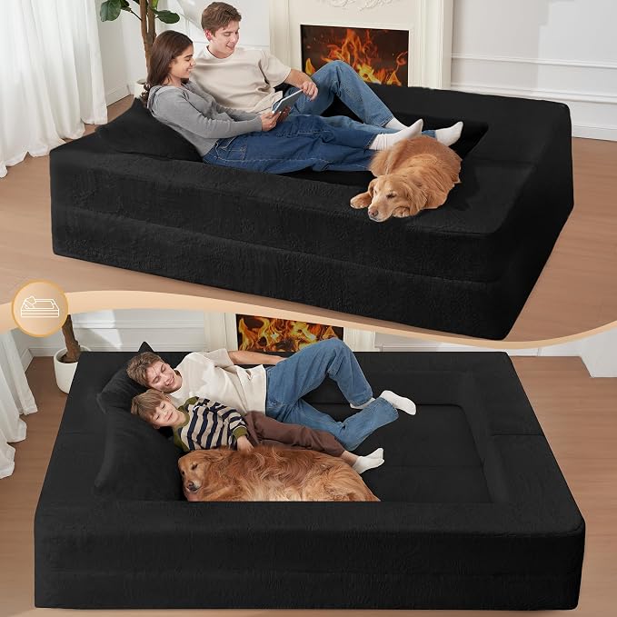 Futon Sofa Bed with Pillow, 3-in-1 Sleeper Sofa Bed with Removable Cover - Image 7