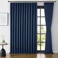 Navy Pleat Wide Width Drapes 80 x 108 inch Long 2 Panels by KEQIAOSUOCAI
