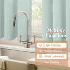 Semi Sheer Light Blue Linen Curtains 45 Inch Length - Image 9
