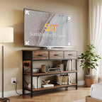 Lulive Entryway Table with Power Outlets, Console Table with 3 Fabric Drawers - Image 8