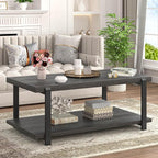 FOLUBAN Modern Coffee Table, Rustic Wood Center Table - Image 3