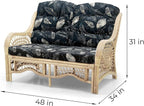 Malibu Lounge Loveseat Sofa Natural Rattan Wicker Handmade Design, Natural Color - Image 2