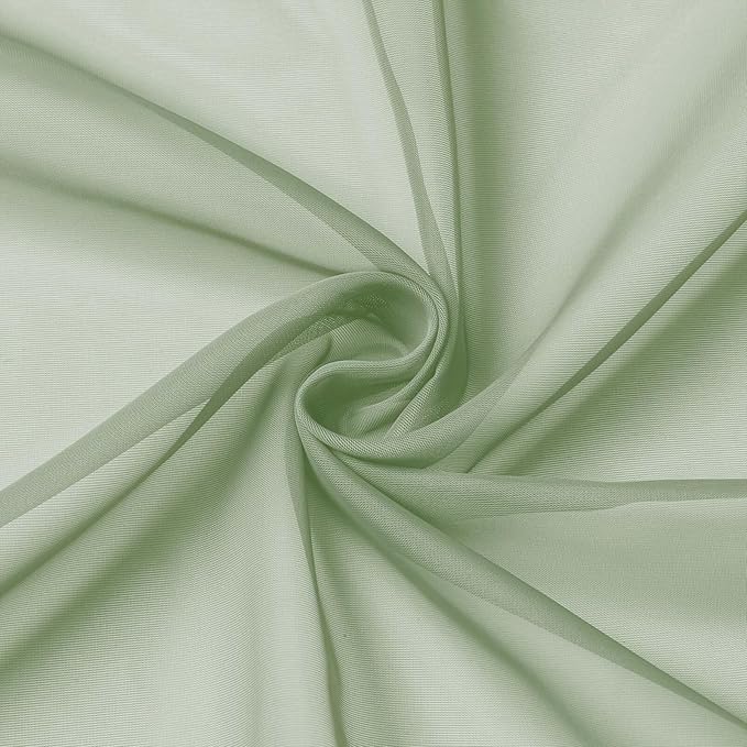 Sage Green Valances for Windows, Sheer Curtains 14 Inch Length 2 Pack Kitchen - Image 9