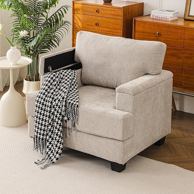 Oversized Living Room Chairs Set of 2, Comfy Accent Chair - Image 5