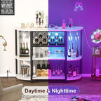 Unikito Bar Table Cabinet with Charging Station, Wine Rack Table with LED Light - Image 7