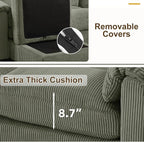 HAOMARKETS Corduroy 4-Piece Sofa Set, Upholstered Ottoman Set of 2, Loveseat - Image 5