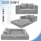 Futon Sofa Bed with Pillow, 3-in-1 Sleeper Sofa Bed with Removable Cover - Image 3