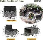 Aoxun 7 Piece Patio Furniture Set, All-Weather Wicker Outdoor Furniture 6 Seats - Image 7