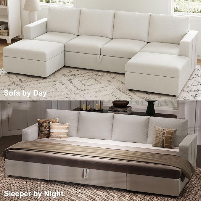 Belffin Modular Sectional Sleeper Sofa Bed - Image 4