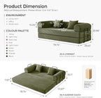 79" Convertible Sofa Bed with Fixed-Shape Frame & Removable Armrests, Modular - Image 3