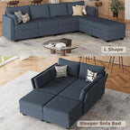Huatean Home 114.17" Modular Sectional Sofa, 6 Seat Modular Couch - Image 3