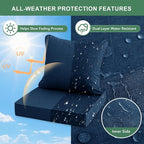 Summsun Outdoor Chair Cushions, Faux Linen Backrest and Seat Cushion Set - Image 3