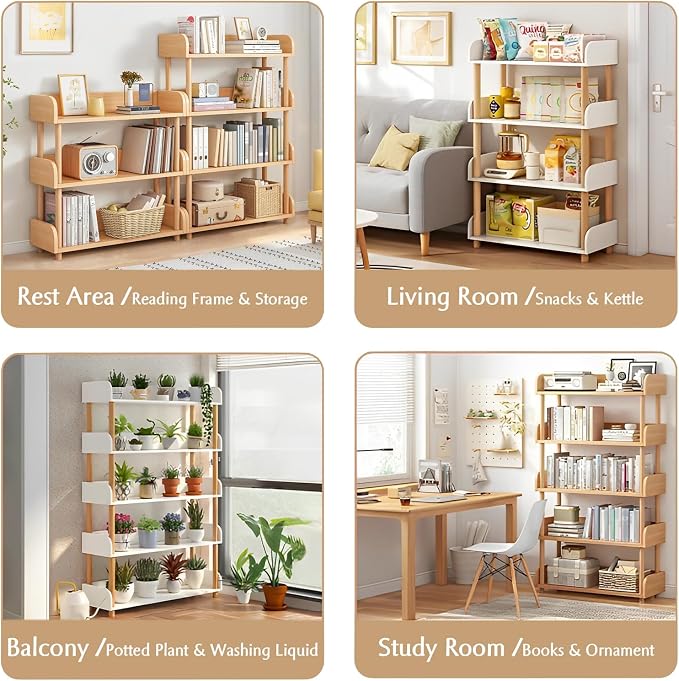 OSCHF 4-Tier Wooden Open Bookcase - Image 4