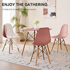 5-Piece Round Dining Table Set, Small 31.5" Kitchen Table Chairs Set of 4 Space - Image 5