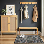 PLHXFR 2x3 Small Entryway Rug: Floral Washable Indoor Carpet Dark Black | - Image 5