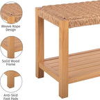 Alaterre Furniture Newport 40 Inch Solid Wood Entryway Bench - Image 4