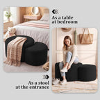 BSHOMGI Boneless Ottoman Nesting Coffee Table Set of 2, Corduroy Soft Foot Rest - Image 4